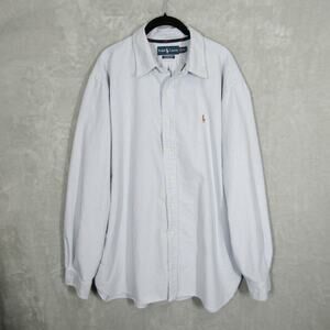 Ralph Lauren Blue and White Striped Dress Shirt